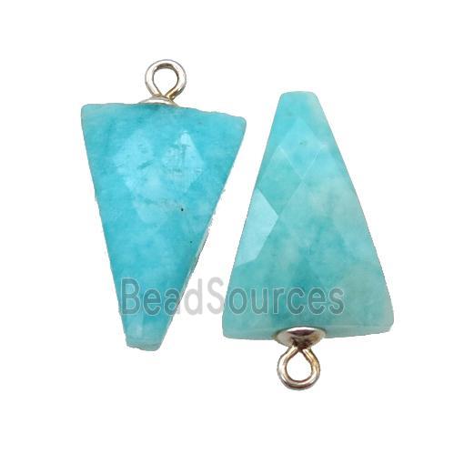 Russian Amazonite pendant, faceted arrowhead