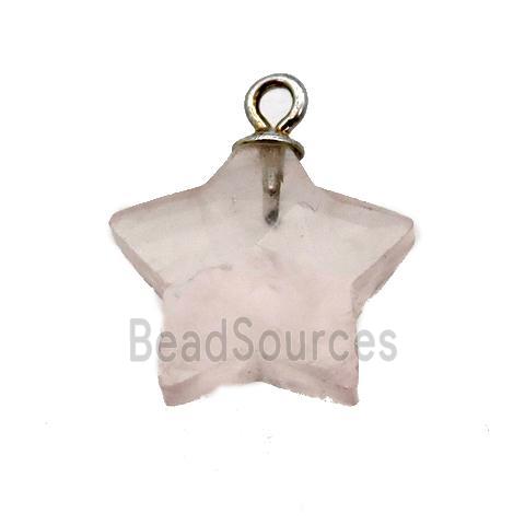 Rose Quartz pendant, faceted star