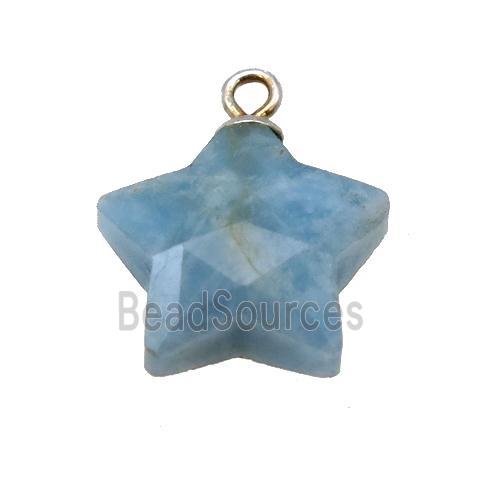 blue Apatite pendant, faceted star