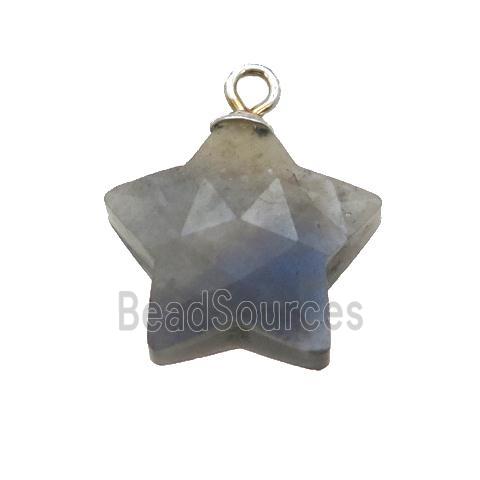 Labradorite pendant, faceted star