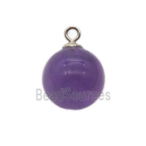 round purple Amethyst ball pendant