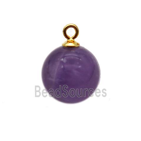 round purple Amethyst ball pendant