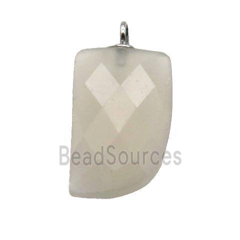 white MoonStone pendant, faceted knife