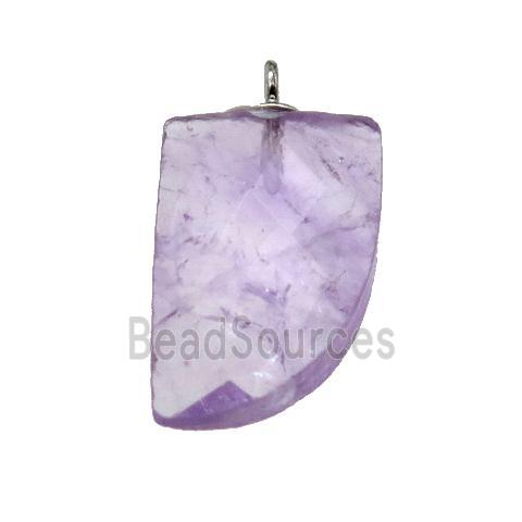 purple Amethyst pendant, faceted knife