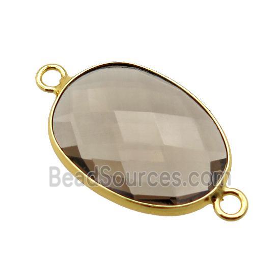 Smoky Quartz oval connector