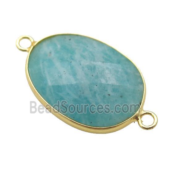 green Amazonite oval connector