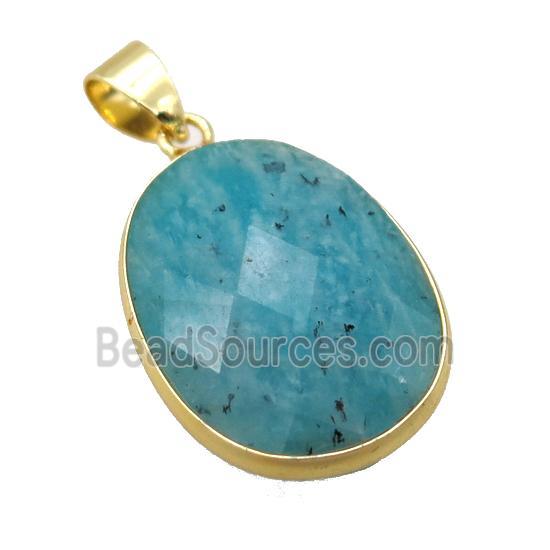 green Amazonite oval pendant