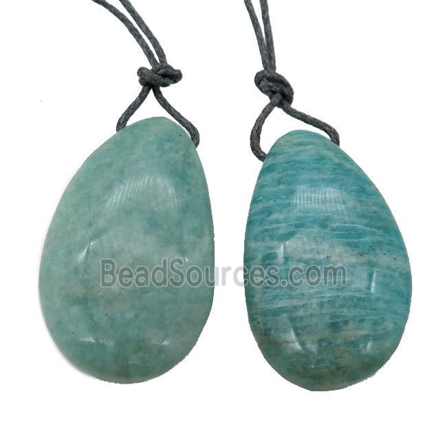 green Russian Amazonite pendant, freeform