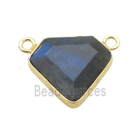 Labradorite polygon pendant with 2loops