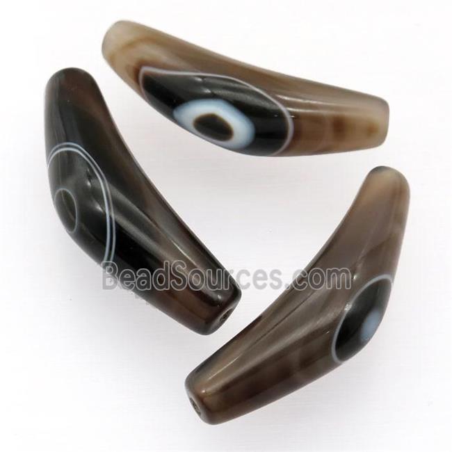 Agate horn beads with evil eye