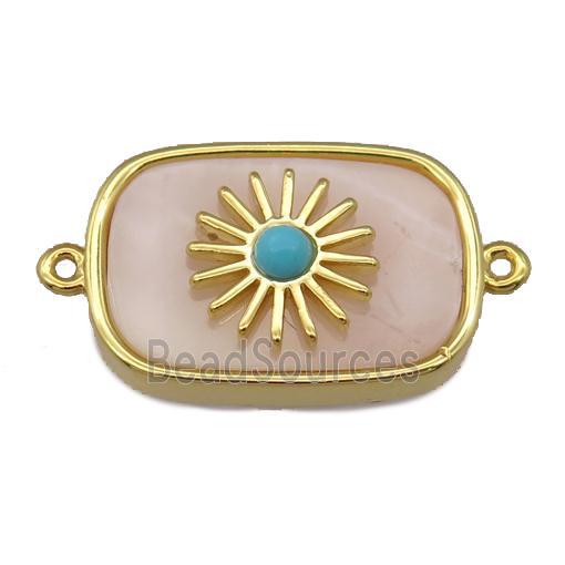 pink Queen Shell rectangle connector