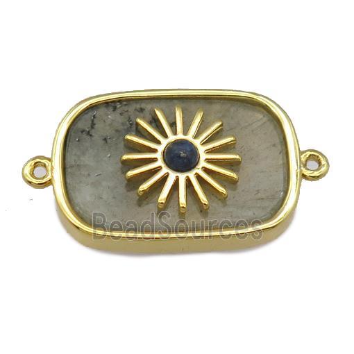 Labradorite rectangle connector