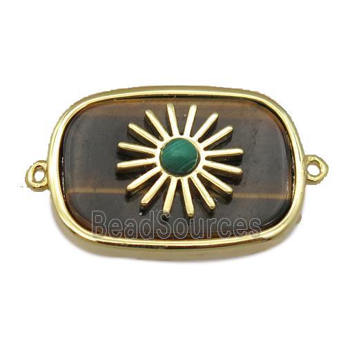 Tiger eye stone rectangle connector