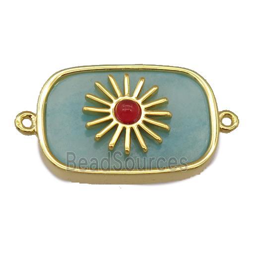 green Amazonite rectangle connector