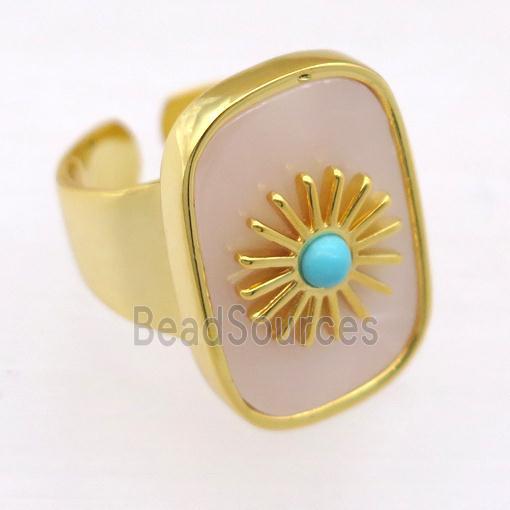 Queen Shell Rings, gold plated