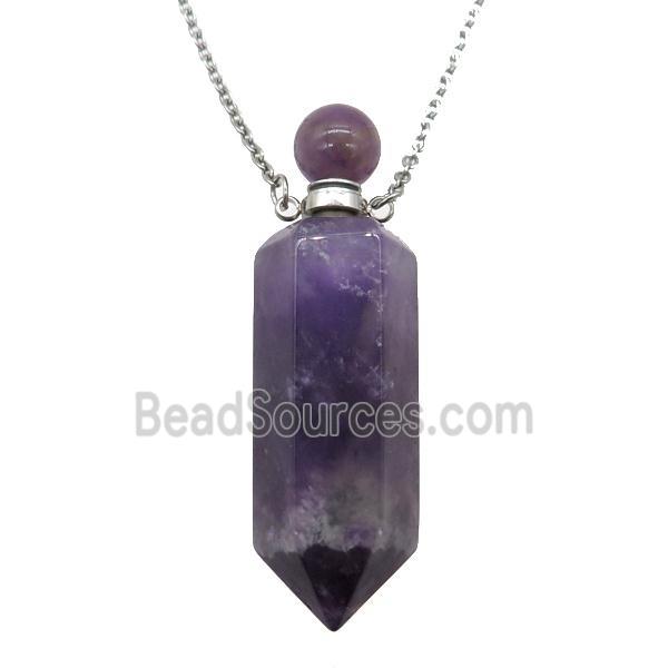 purple Amethyst perfume bottle Necklace