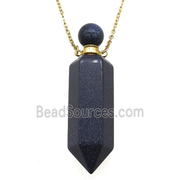 blue SandStone perfume bottle Necklace