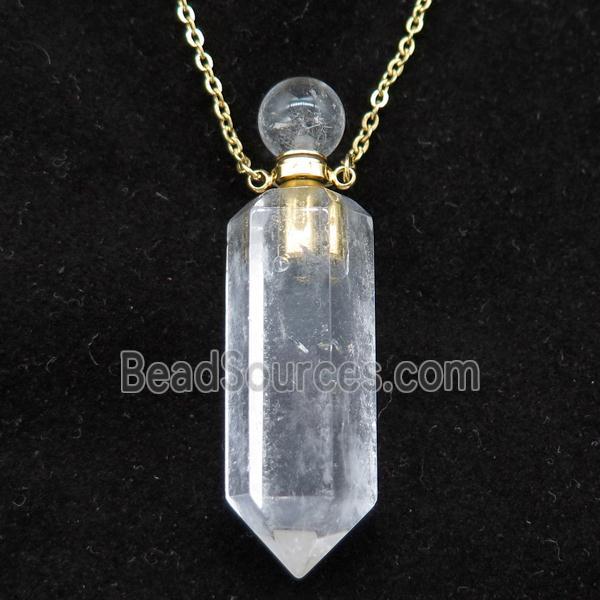 Clear Quartz perfume bottle Necklace