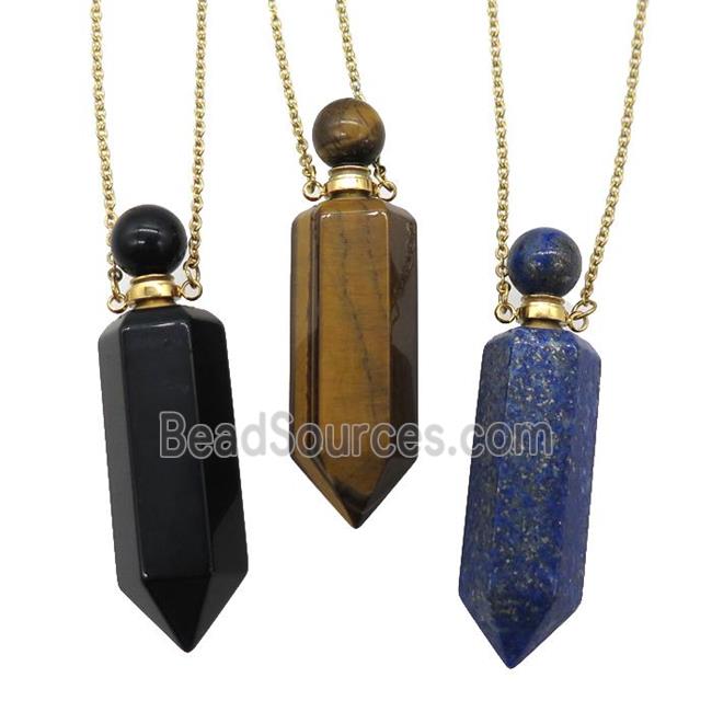 mixed Gemstone perfume bottle Necklace