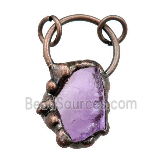 Amethyst pendant, antique red