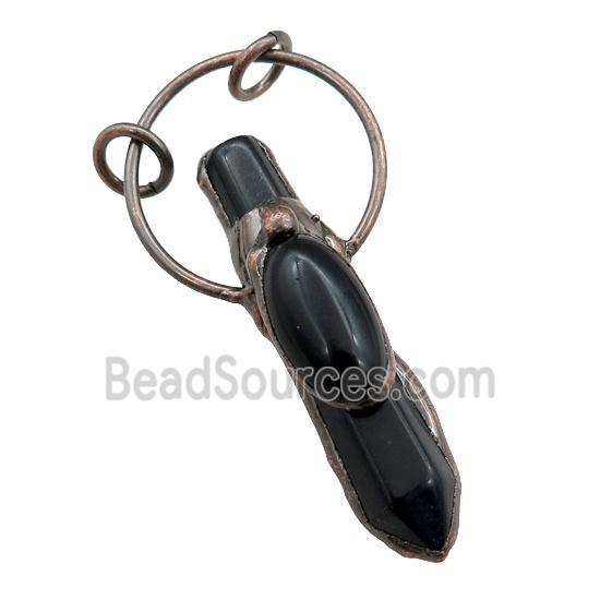 black Onyx pendulum pendant, antique red