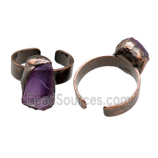 Amethyst Rings, adjustable, antique red