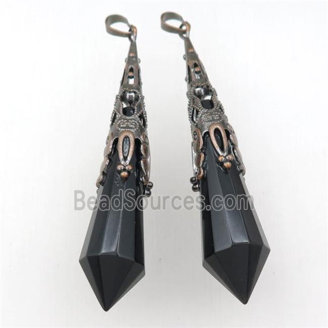 black Onyx pendulum pendant, antique red