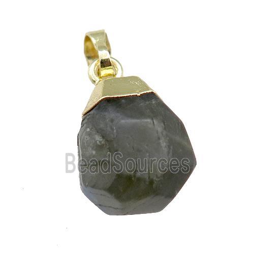 Labradorite pendant, faceted teardrop