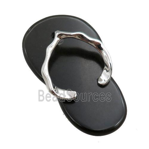 black onyx agate shoes pendant