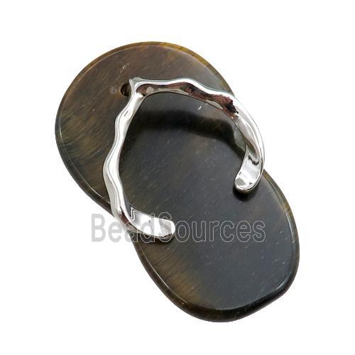 tiger eye stone shoes pendant