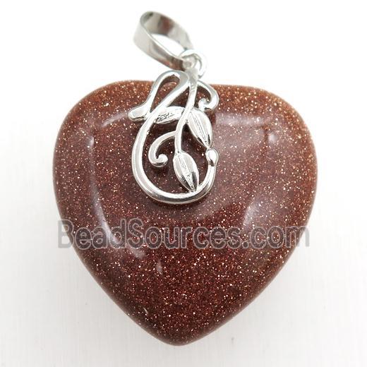 gold sandstone heart pendant