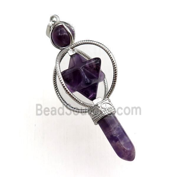 amethyst magicwand pendant