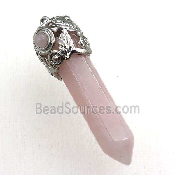 rose quartz bullet pendant