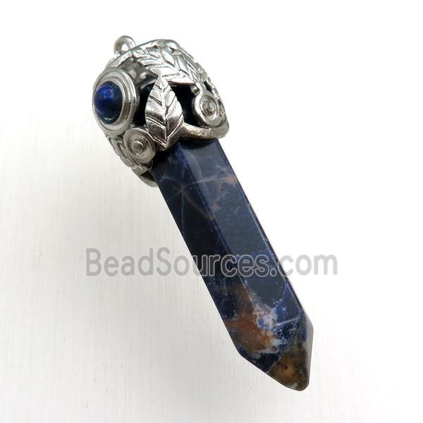 blue sodalite bullet pendant