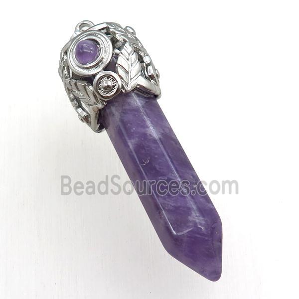 Amethyst bullet pendant