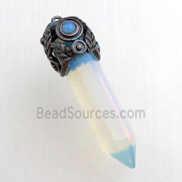 white opalite bullet pendant