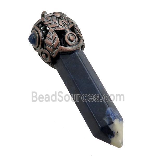 blue sodalite bullet pendant