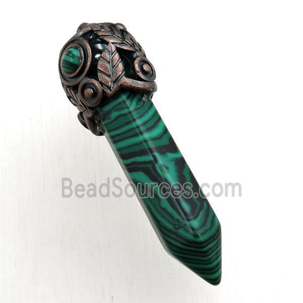 synthetic malachite bullet pendant