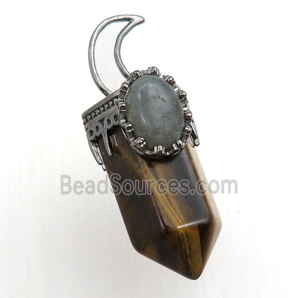 tiger eye stone bullet pendant