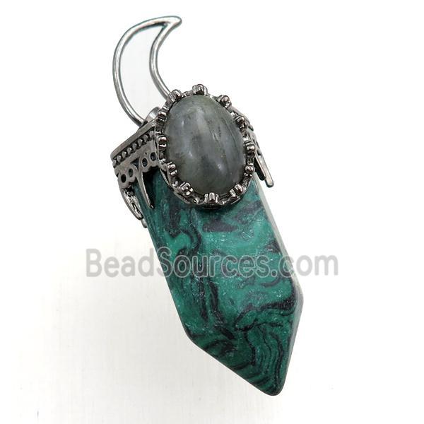 synthetic malachite bullet pendant