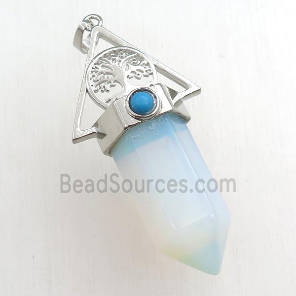 white opalite bullet pendant