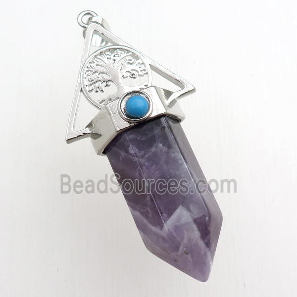 amethyst bullet pendant