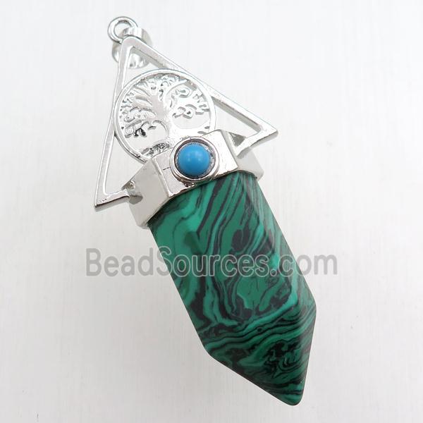 synthetic malachite bullet pendant