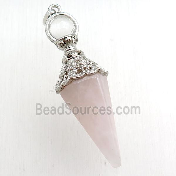 rose quartz pendulum pendant