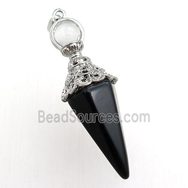 black onyx agate pendulum pendant