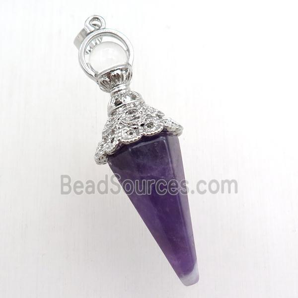 amethyst pendulum pendant