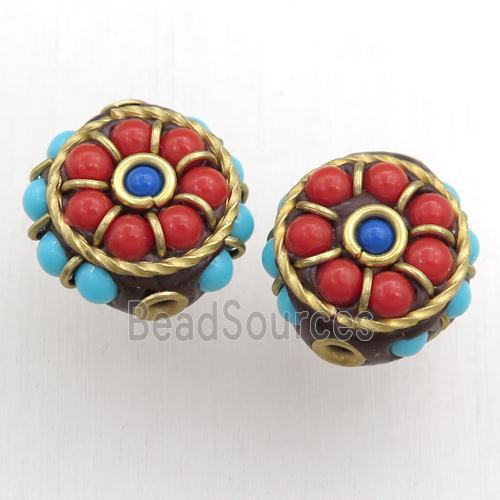 tibetan beads, brass, circle