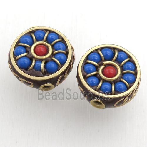 tibetan beads, brass, circle