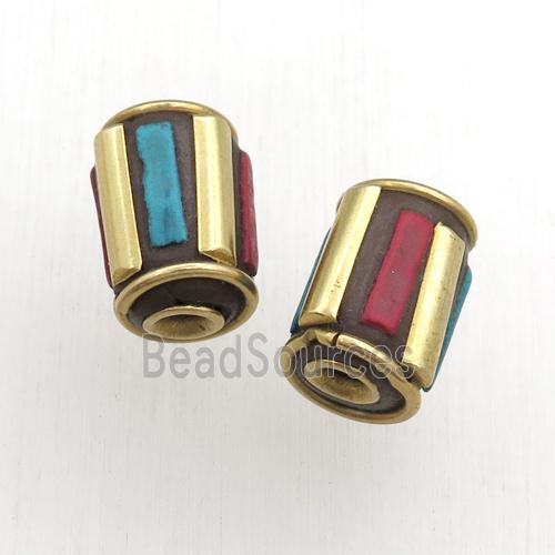 tibetan tube beads, brass