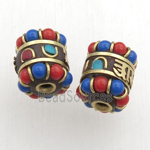 tibetan tube beads, brass